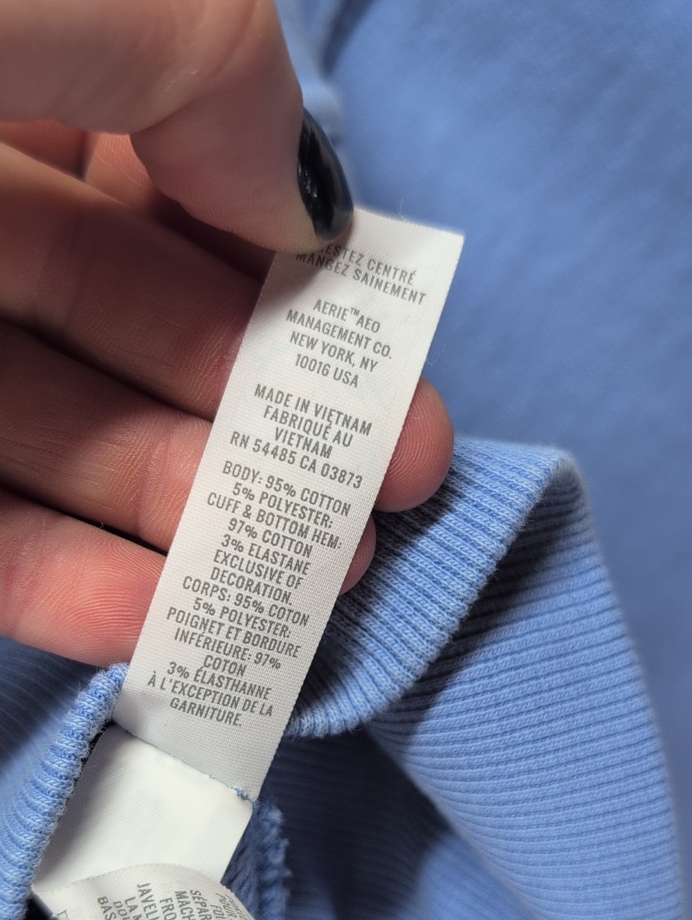 52. Offline aerie Cropped Half-Zip Pullover in Light Blue - Picture 9 of 9